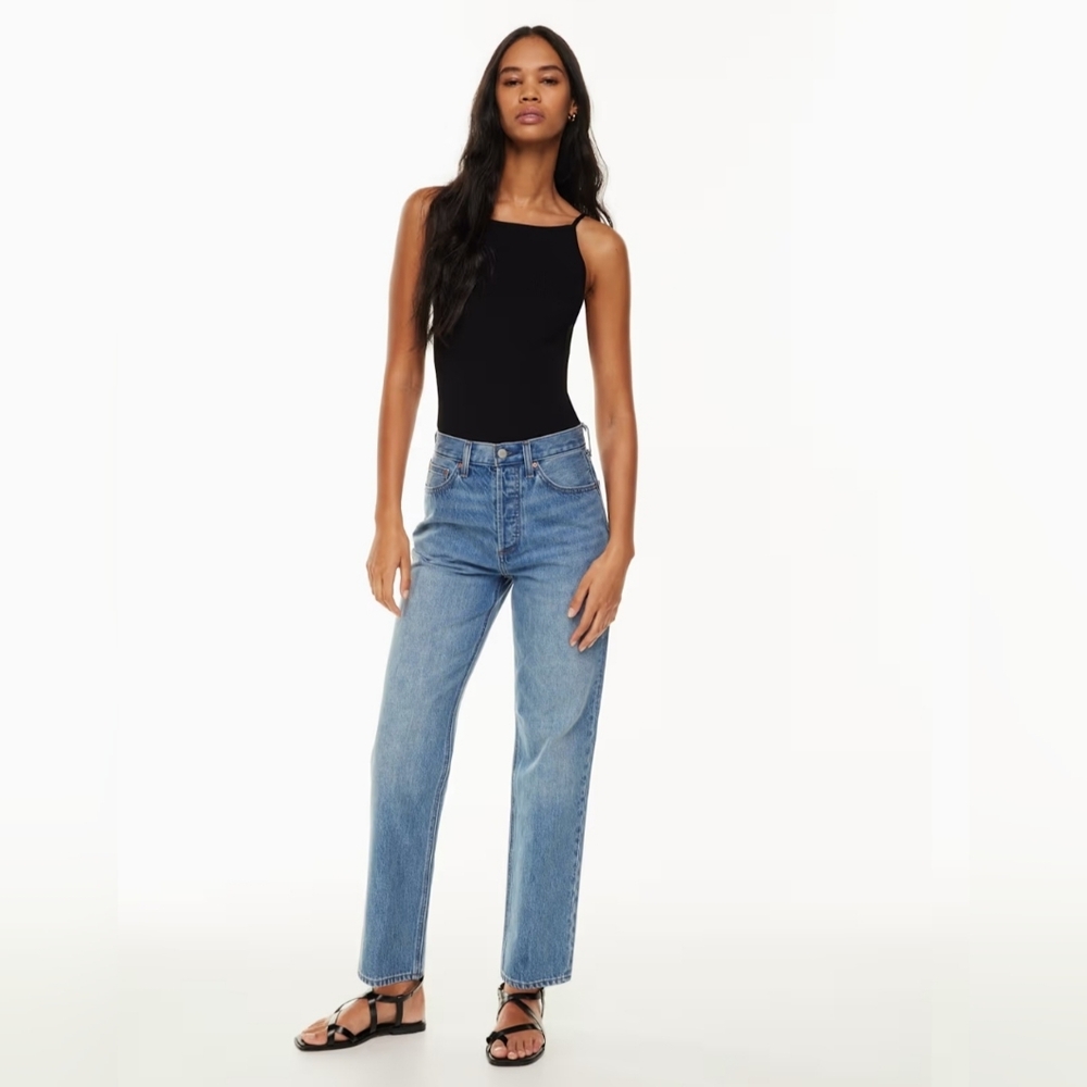 Aritzia Denim Forum The Joni High Rise Loose 29L  size 26 Blue